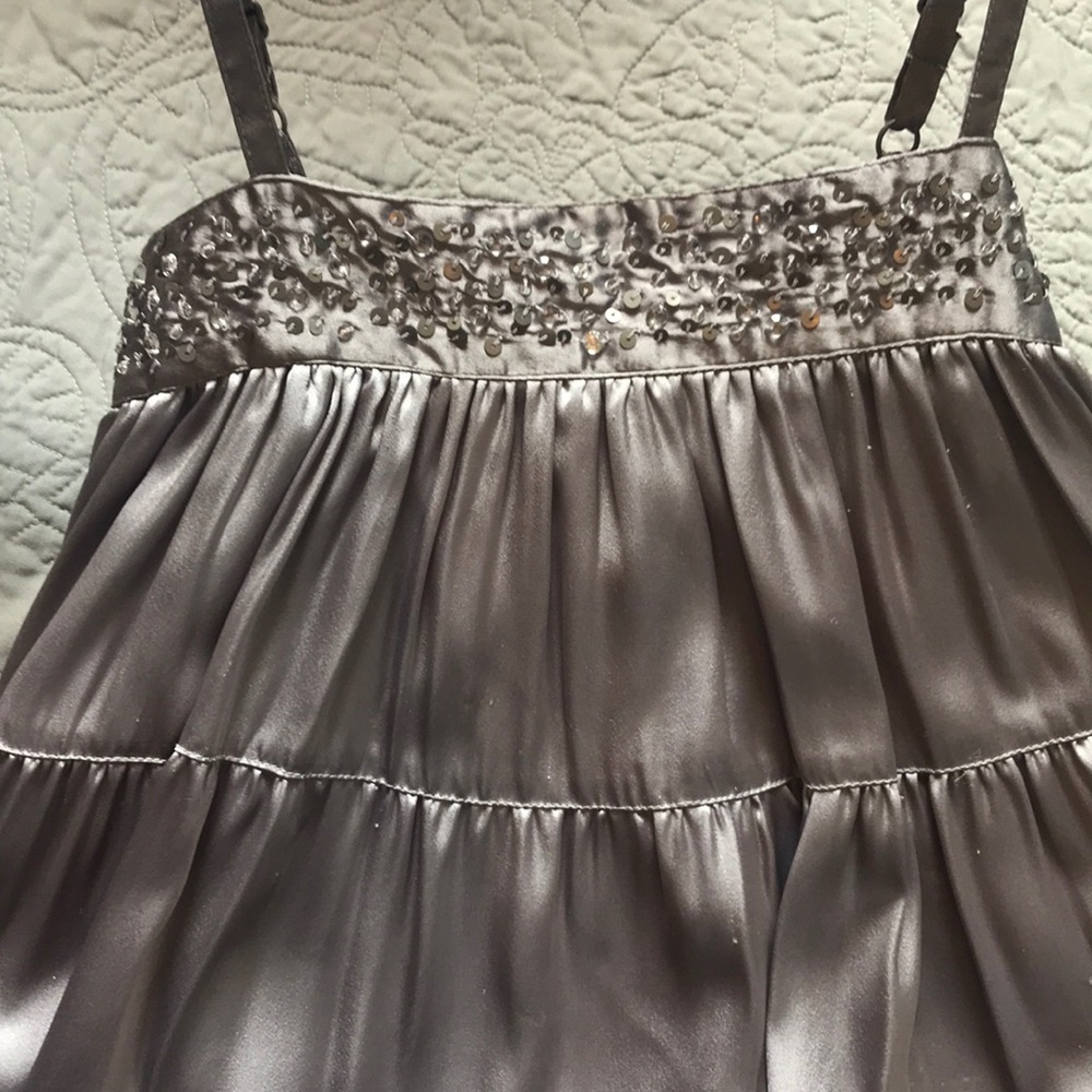 Gap Kids small grey silver satin Holiday dress